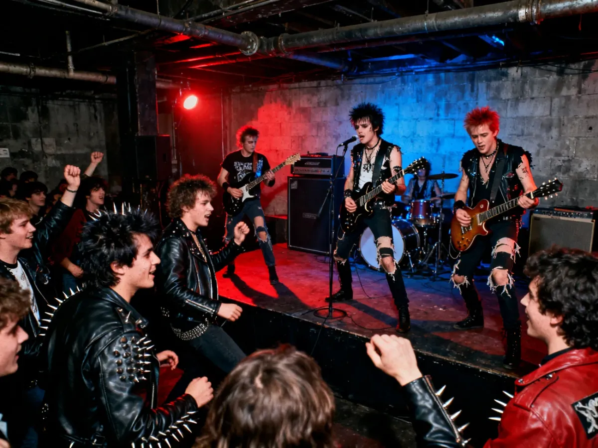 Energetyczny koncert punkrockowy w małym klubie